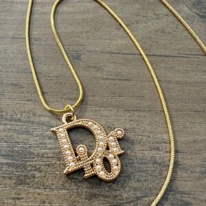 Upcycled Dior Faux Pearl Necklace on 18K Gold Filled Box Chain